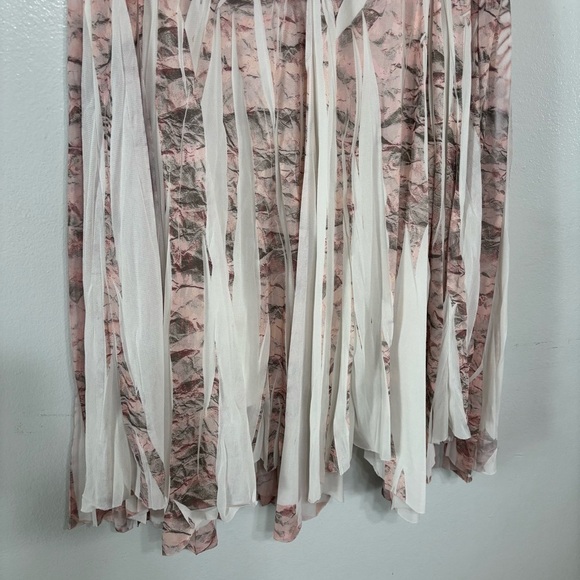 Studio Y Light Rose/Forest Green Funky Pleated Camo Midi Skirt Size L - Picture 3 of 6